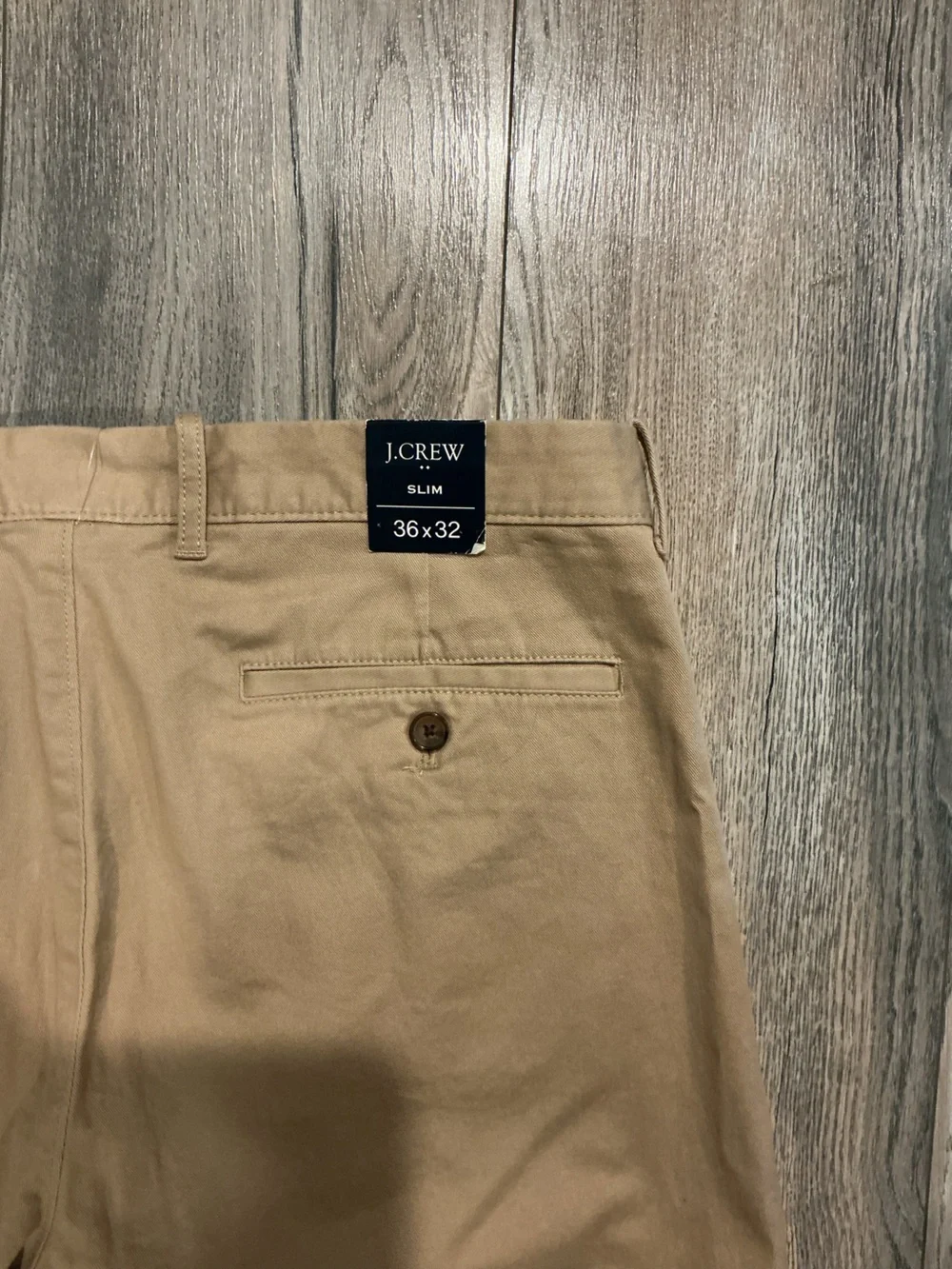 New! J. Crew Men's Chinos in Khaki NWT Work Office Casual 36x32 Slim Jcrew